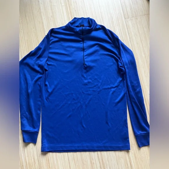 Patagonia Blue Long Sleeve Quarter-Zip Top, L, made in USA - Picture 1 of 2